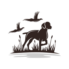 Modern hunting dog logo. Vector illustration.