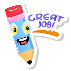 
A sticker design of pencil, writing tool in modern editable style 

