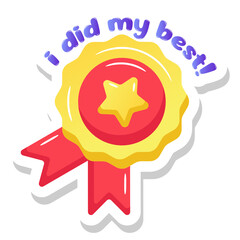 
A best  badge flat sticker


