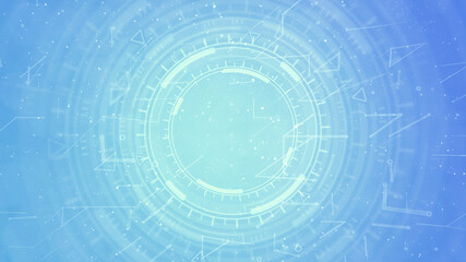 vivid cyber abstract background of moving hud circles, scientific concept - abstract 3D rendering