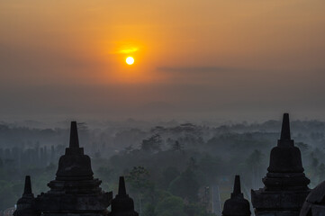 Borobudur, or Barabudur is a 9th-century Mahayana Buddhist temple in Central Java