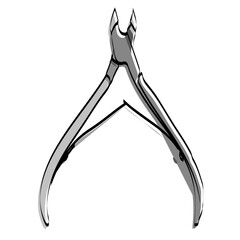 Accessories for manicure. Manicure nippers. Vector illustration.