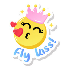 
Cute pink and blue hat, flat sticker

