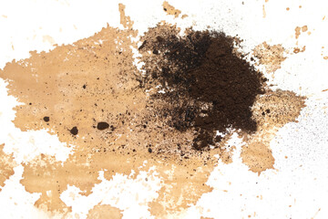 dirt spots earth on white background