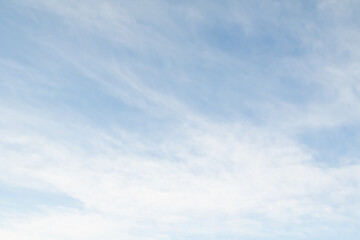 Blue sky with white clouds on a clear Sunny day. White spots on a blue background.