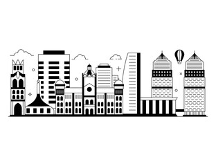 Obraz premium Mumbai in trendy solid style illustration, city landmark