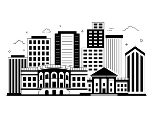
Washington dc in editable glyph style illustration, district of columbia 

