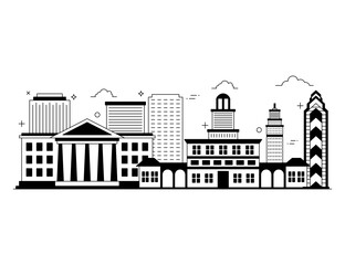 Obraz premium Philadelphia glyph style illustration, largest city of pennsylvania