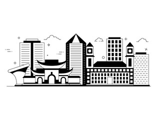 
Wuha solid style editable vector, largest city of china 

