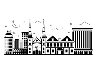 
Fresno in glyph style illustration, editable vector 

