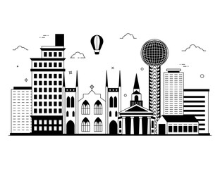 
Knoxville in editable vector, city of tennessee  

