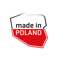 Mapa Polski flaga wyprodukowano w Polsce PRODUKT POLSKI made in poland znak ikona symbol na opakowania - obrazy, fototapety, plakaty