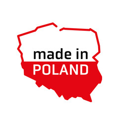 Mapa Polski flaga wyprodukowano w Polsce PRODUKT POLSKI made in poland znak ikona symbol na opakowania - obrazy, fototapety, plakaty