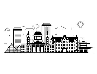 
Solid trendy editable illustration of edmonton, famous city of canada 

