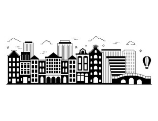 Obraz premium Amsterdam glyph editable vector, city landmark