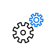 Gear vector icon isolated on the white