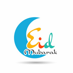 Eid Mubarak greeting card for the Muslim community festival celebration.