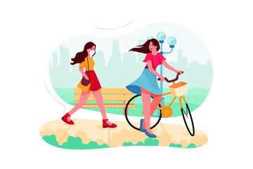 People Lifestyle in City Illustration