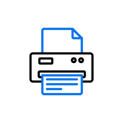 Printer vector outline icon isolated on the white