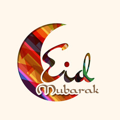 Eid Mubarak greeting card for the Muslim community festival celebration.