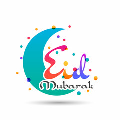 Eid Mubarak greeting card for the Muslim community festival celebration.
