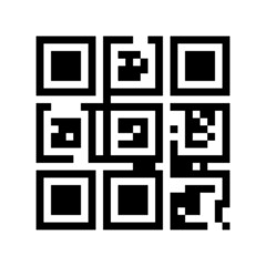 Vector QR code to scan with smartphone for payment and hidden information.