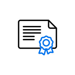 Certified vector icon isolated on the white