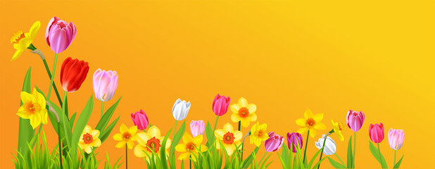 Holiday spring yellow banner