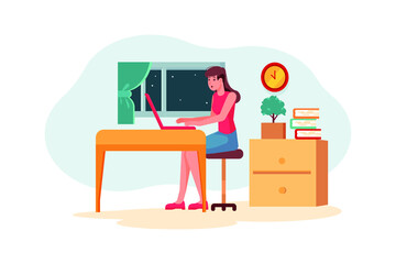 Female employee working on project