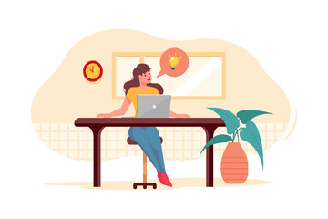 Businesswoman working on startup plan