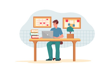 Businessman brainstorming about startup