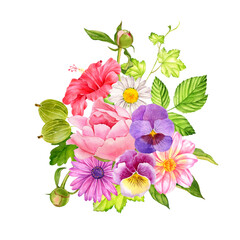 watercolor drawing flowers