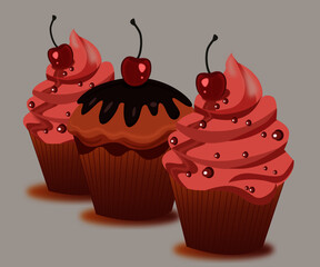 cupcake with cherry