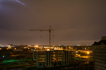 LightninLightning in Calgary. Lightning illuminating the Calgary Skylineg in Calgary. Lightning illuminating the Calgary Skyline