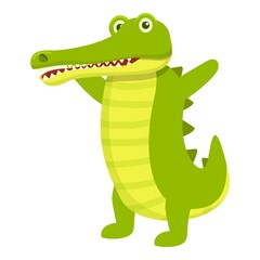 Fototapeta premium Smiling crocodile icon. Cartoon of Smiling crocodile vector icon for web design isolated on white background