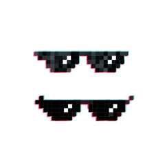 Fototapeta premium pixel glasses stock vector icon set 