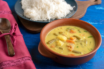 Indian Steamed Noodles with Vegetable Stew