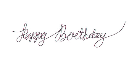 happy birthday word one line stock vector illustration