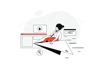 Fototapeta na wymiar Launch Product Startup Vector Illustration concept. Flat illustration isolated on white background.
