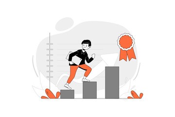 Climb the Cart Startup Vector Illustration concept. Flat illustration isolated on white background.