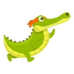 Running crocodile icon. Cartoon of Running crocodile vector icon for web design isolated on white background