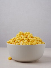 delicious breakfast chocolate balls with milk