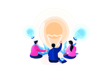 Teamwork Vector Illustration concept. Flat illustration isolated on white background.