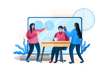 Teamwork Vector Illustration concept. Flat illustration isolated on white background.