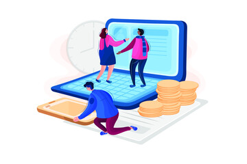 Teamwork Vector Illustration concept. Flat illustration isolated on white background.