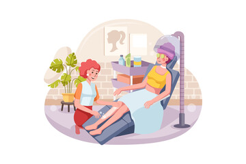 Beautiful young woman doing massage with body scrub in spa salon