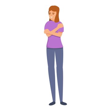 Low self esteem icon. Cartoon of low self esteem vector icon for web design isolated on white background
