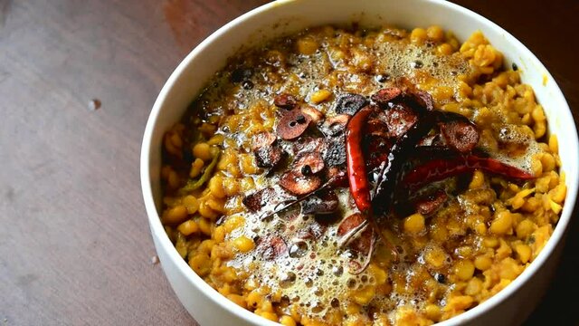 Asian boot stalks garnished with red Fried chili & Garlic 
