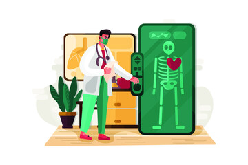 Doctor doing Digital health checkup