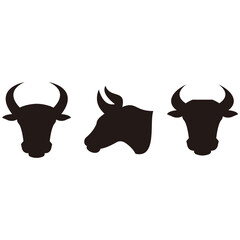 bull set icon vector illustration sign